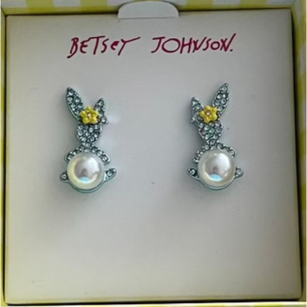 betsey johnson bunny earrings